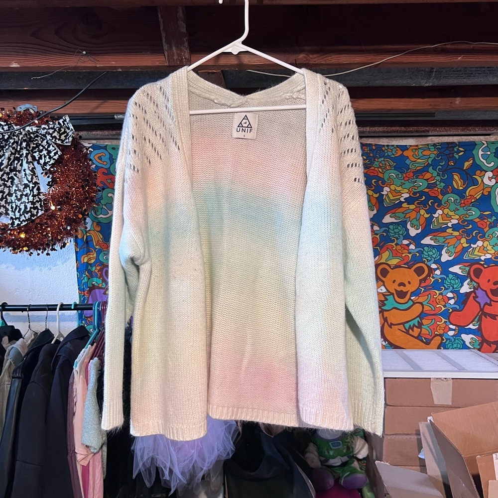 UNIF Pastel Open-Front Sweater